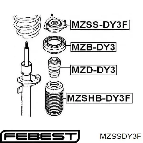 Купити MZSSDY3F Febest Опора амортизатора переднього
