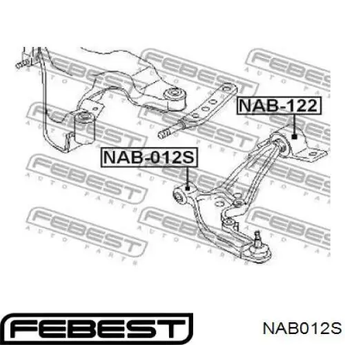 NAB012S Febest сайлентблок переднього нижнього важеля