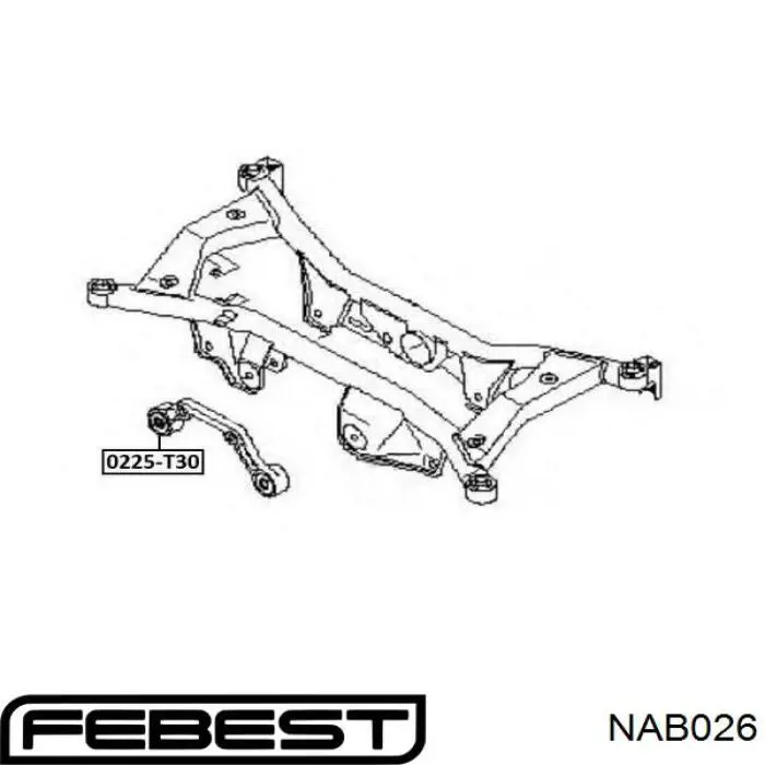 Купити NAB026 Febest Сайлентблок траверси кріплення заднього редуктора, передній