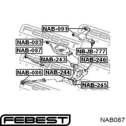 Сайлентблок тяги поперечної, задньої підвіски NAB087 Febest