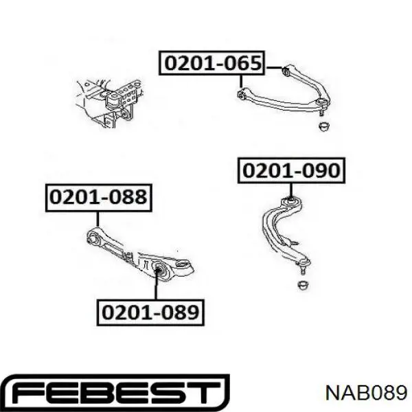 Сайлентблок переднього важеля NAB089 Febest
