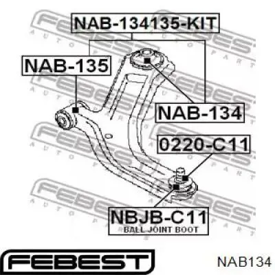 Сайлентблок нижнього важеля передньої підвіски Febest NAB134 ціна, від 8.54 USD