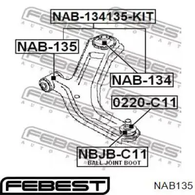 С/блок нижнього важеля Febest NAB135