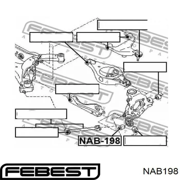 Купити NAB198 Febest Сайлентблок цапфи задньої