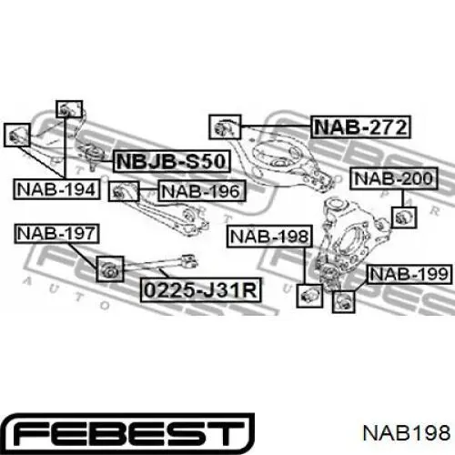 Сайлентблок цапфи задньої NAB198 Febest