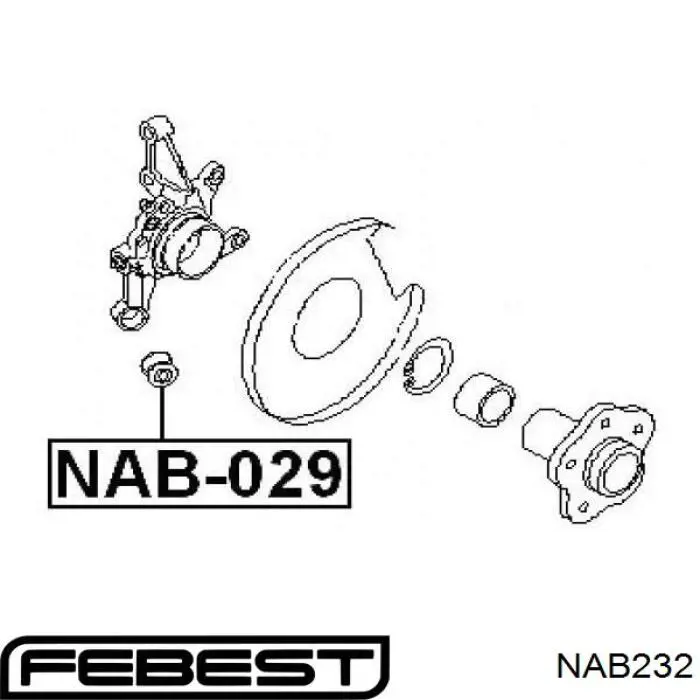 Купити NAB232 Febest Сайлентблок заднього поперечного важеля