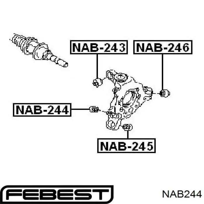 Купити NAB244 Febest Сайлентблок цапфи задньої