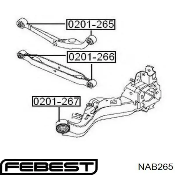 NAB265 Febest Сайлентблок верхнього важеля