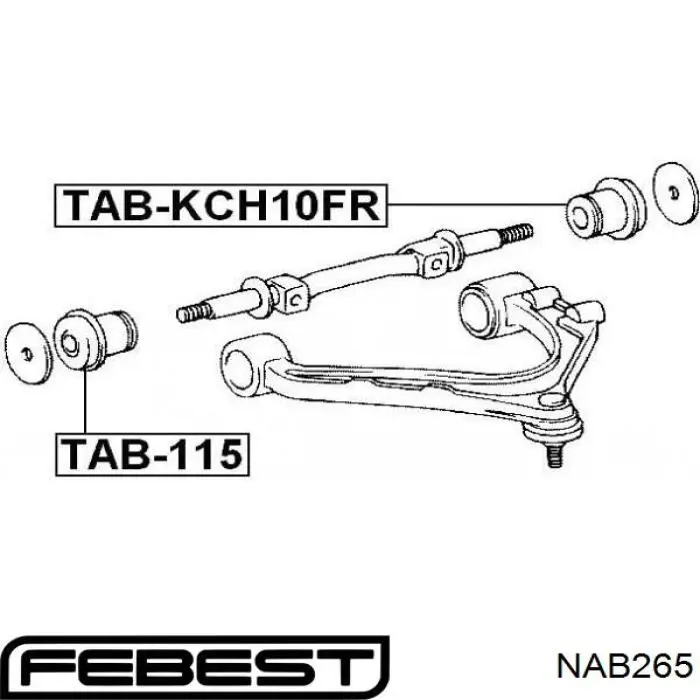 Сайлентблок заднього важеля Febest NAB265 ціна, від 15.92 USD