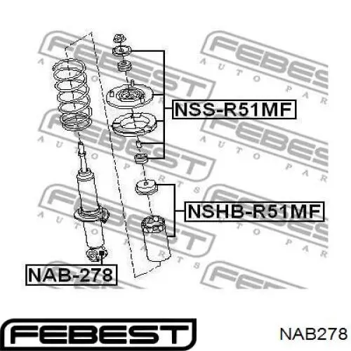 Сайлентблок амортизатора переднього NAB278 Febest