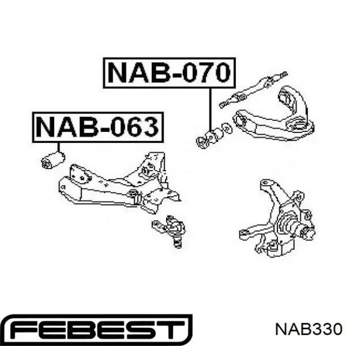 Сайлентблок заднього нижнього важеля FEBEST NAB330