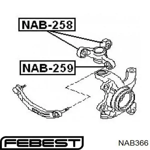 Купити NAB366 Febest Сайлентблок заднього нижнього важеля