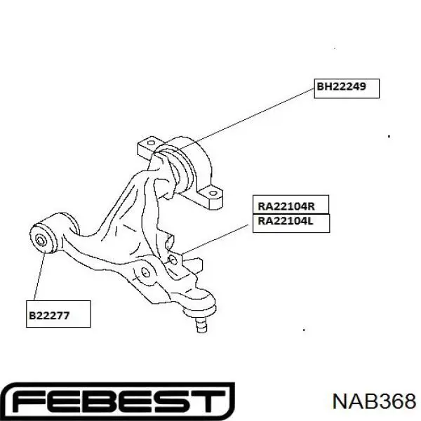 Сайлентблок нижнього важеля передньої підвіски Caster FFD3081 ціна, від 17.90 USD