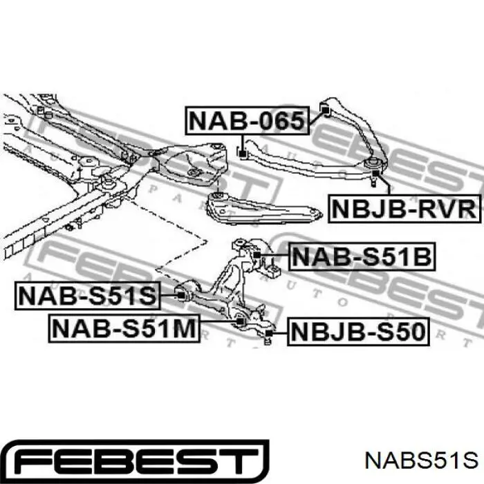 Купити NABS51S Febest Сайлентблок передньої підвіски
