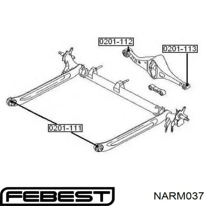 Купити NARM037 Febest Важіль задньої підвіски нижній, лівий/правий