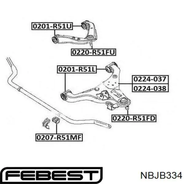 Купити NBJB334 Febest Пильник опори кульової верхньої