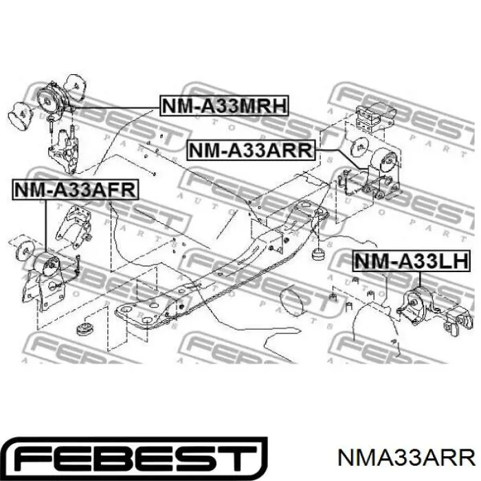 Подушка (опора) двигуна, задня NMA33ARR Febest