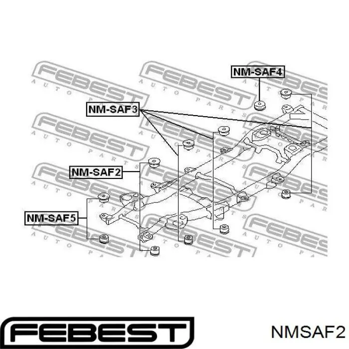 Купити NMSAF2 Febest Подушка рами (кріплення кузова)