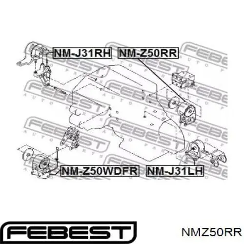 11320CA014 Nissan подушка (опора двигуна, задня)