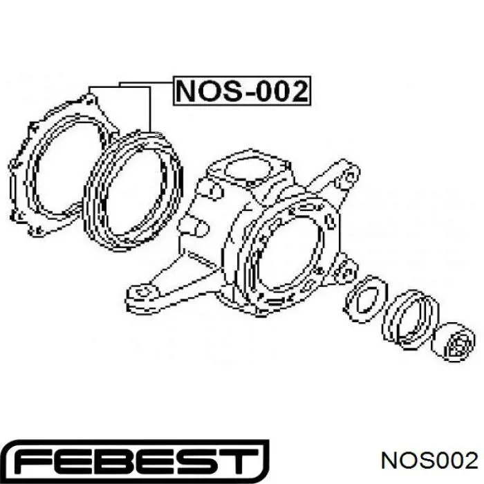 NOS002 Febest сальник переднього поворотного кулака