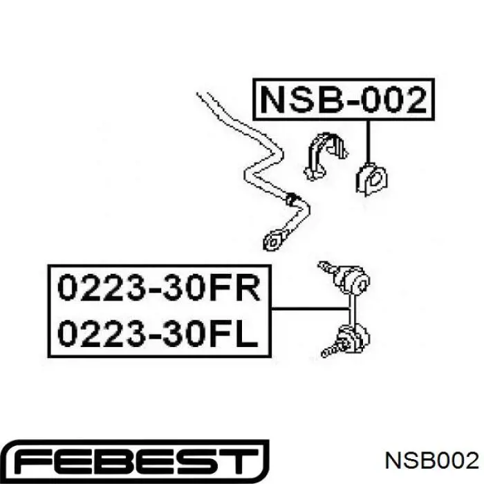Втулка переднього стабілізатора NSB002 Febest