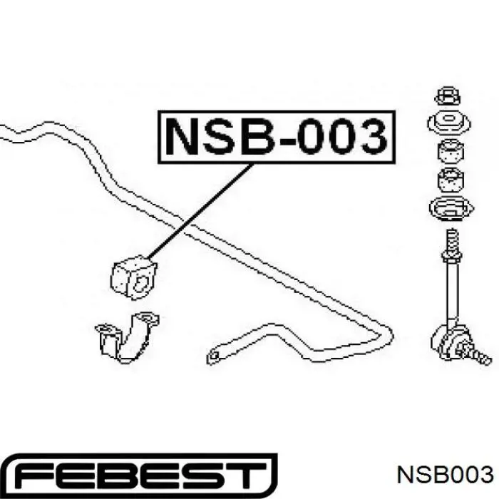 NSB003 Febest втулка стабілізатора переднього