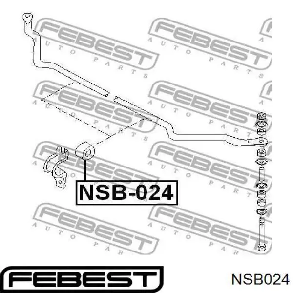 Втулка переднього стабілізатора NSB024 Febest