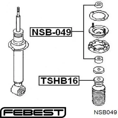 NSB049 Febest втулка амортизатора заднього