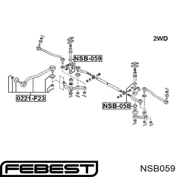 Купити NSB059 Febest Відбійник задньої ресори