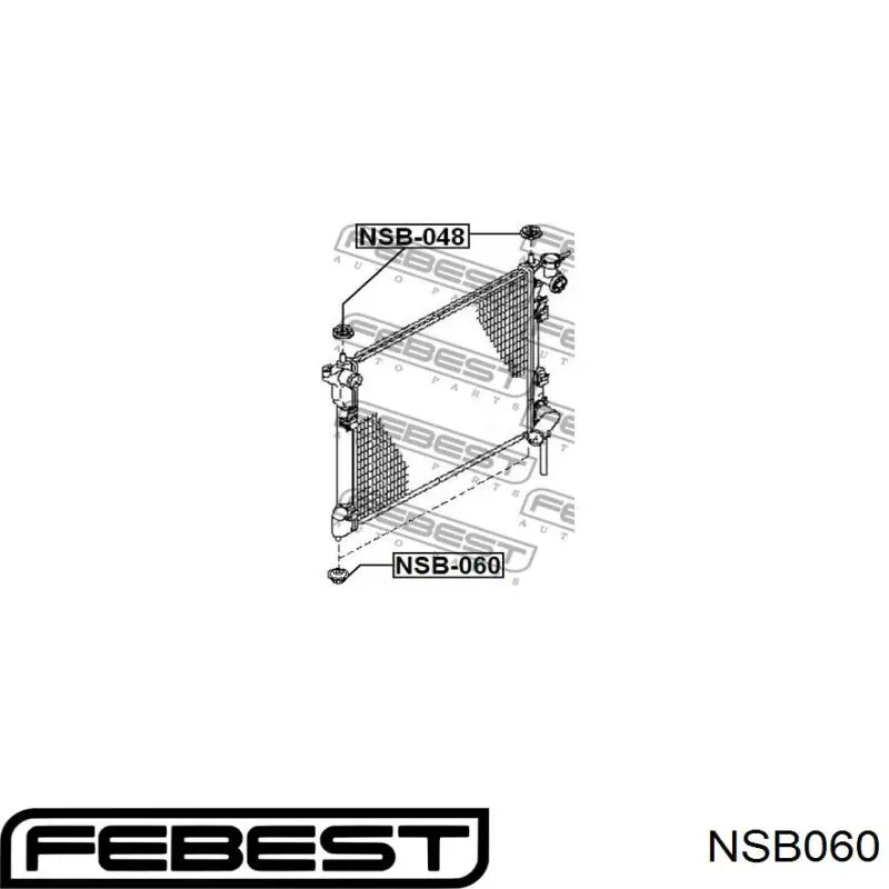 NSB060 Febest подушка радіатора охолодження, нижня
