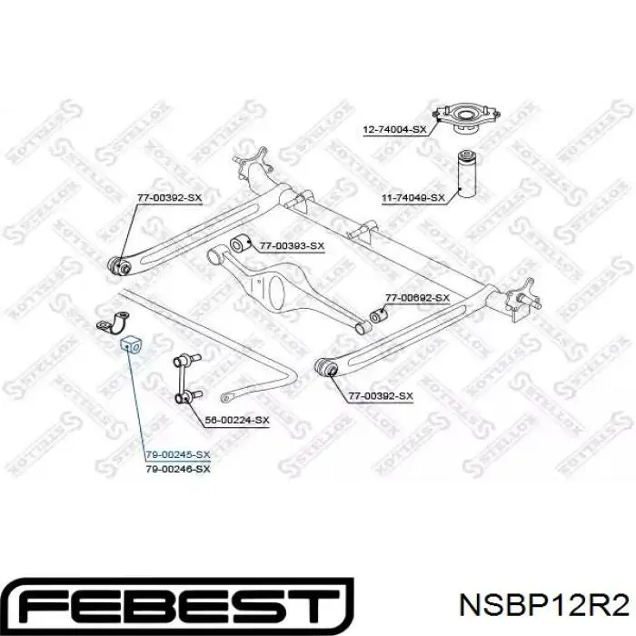 NSBP12R2 Febest втулка стабілізатора заднього