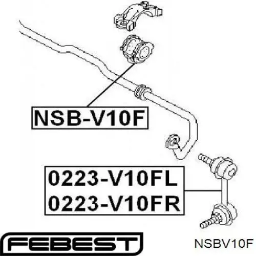 Подушка стабілізатора Febest NSBV10F ціна, від 2.51 USD