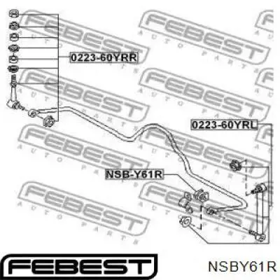 Втулка стабілізатора заднього Febest NSBY61R ціна, від 3.87 USD