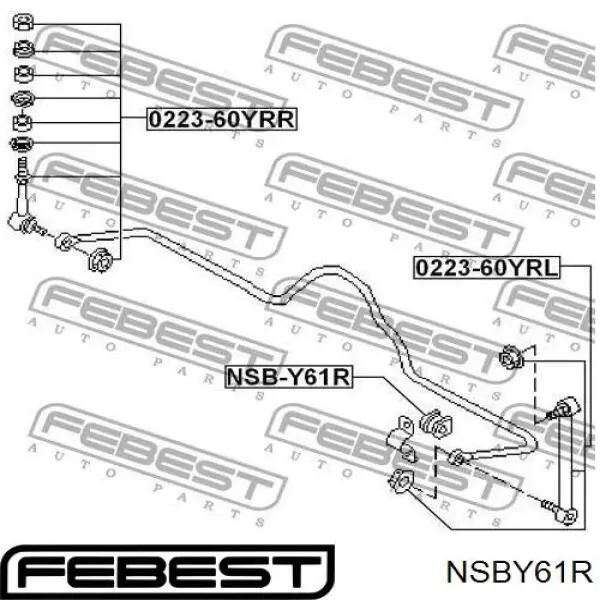 Купити NSBY61R Febest Опора стабілізатора