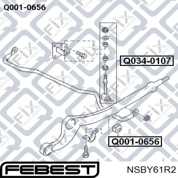 Купити NSBY61R2 Febest Опора стабілізатора