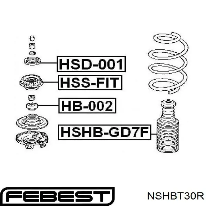 Купити NSHBT30R Febest Пильник заднього амортизатора