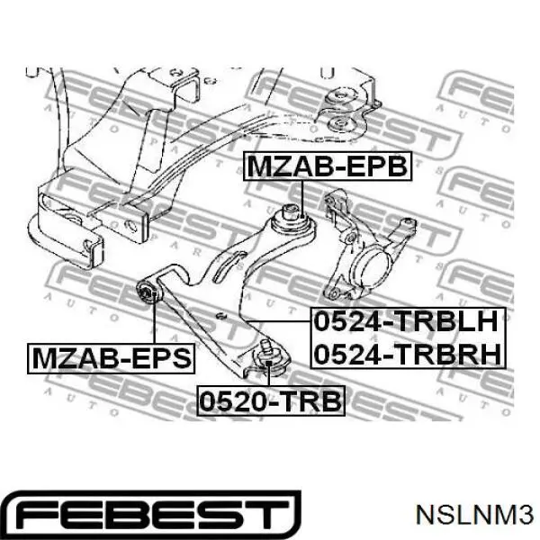 Кронштейн передньої балки Febest NSLNM3