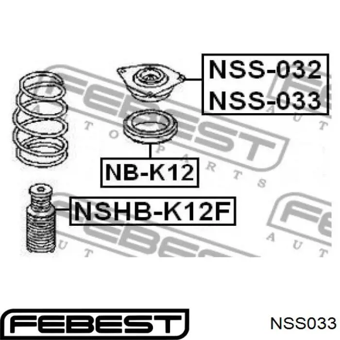 NSS033 Febest опора амортизатора переднього лівого