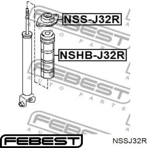 NSSJ32R Febest опора амортизатора заднього