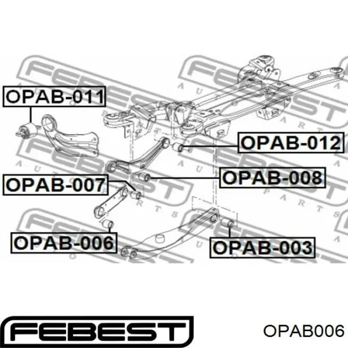 Купити OPAB006 Febest Сайлентблок заднього поперечного важеля, зовнішній