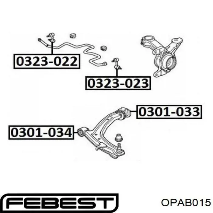 Сайлентблок заднього нижнього важеля Febest OPAB015