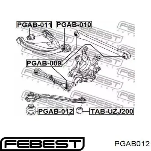 Сайлентблок заднього поздовжнього нижнього важеля PGAB012 Febest
