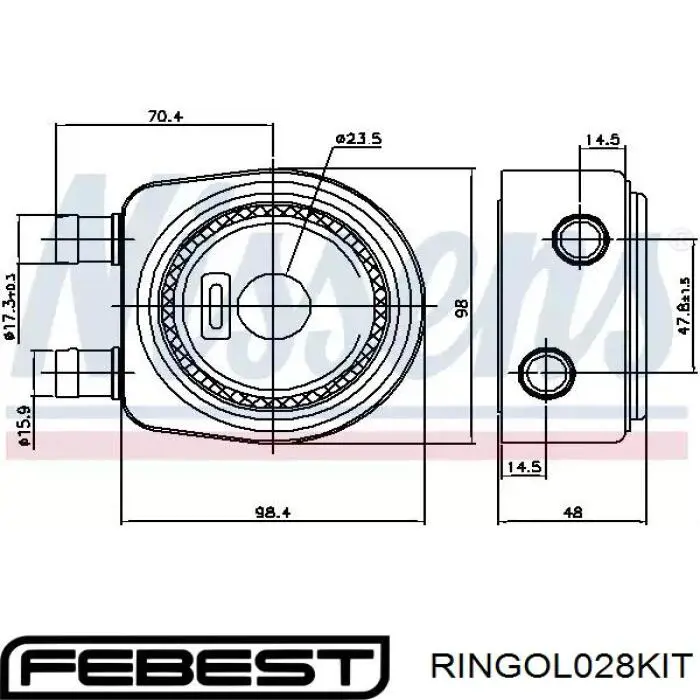 Купити RINGOL028KIT Febest Прокладка радіатора масляного