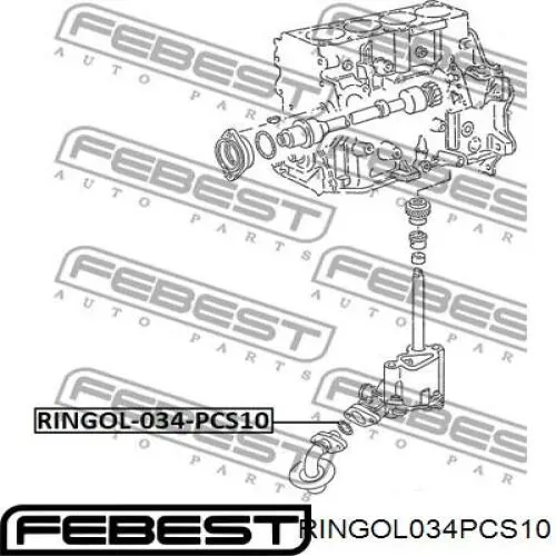 Купити RINGOL034PCS10 Febest Сальник масляного насоса двигуна