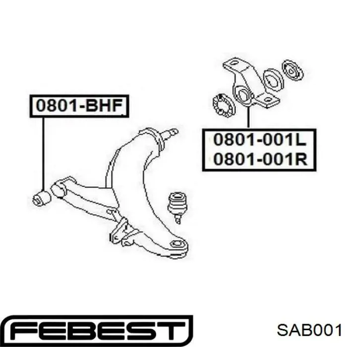 Купити SAB001 Febest Сайлентблок передньої підвіски