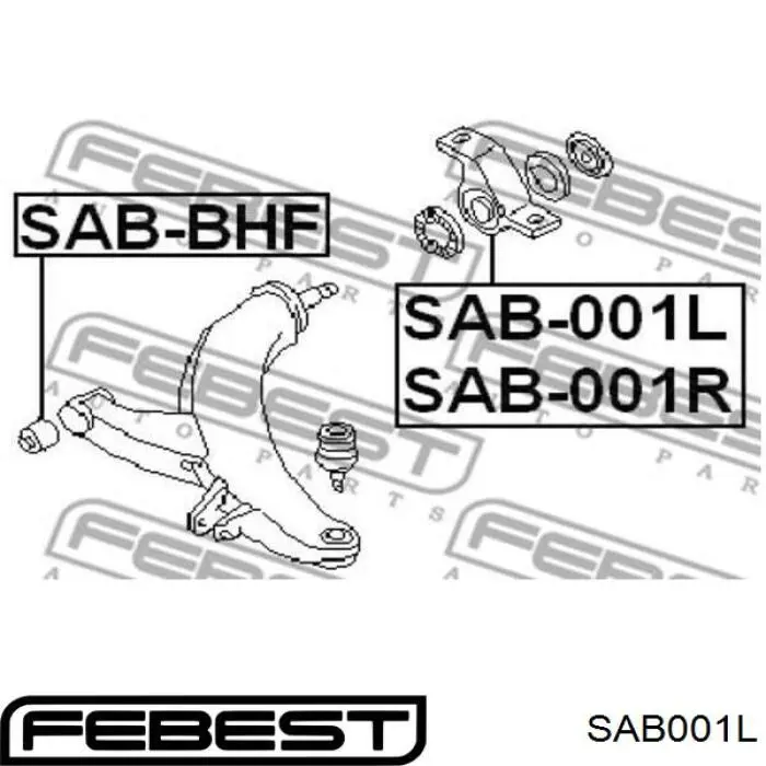 С/блок нижнього важеля Febest SAB001L