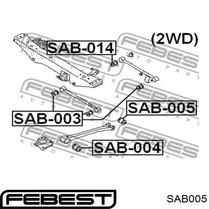 Сайлентблок заднього поздовжнього важеля, задній RU713 Japan Parts