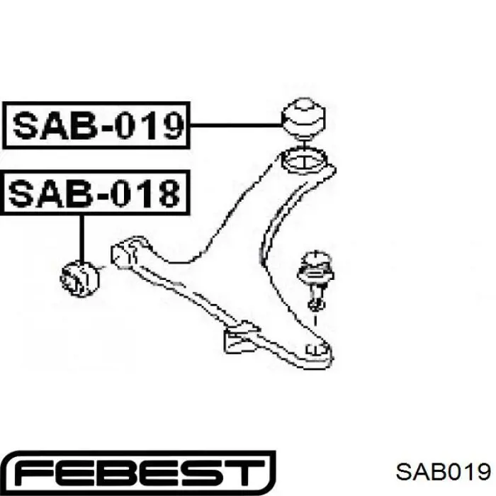 Сайлентблок переднього нижнього важеля SAB019 Febest