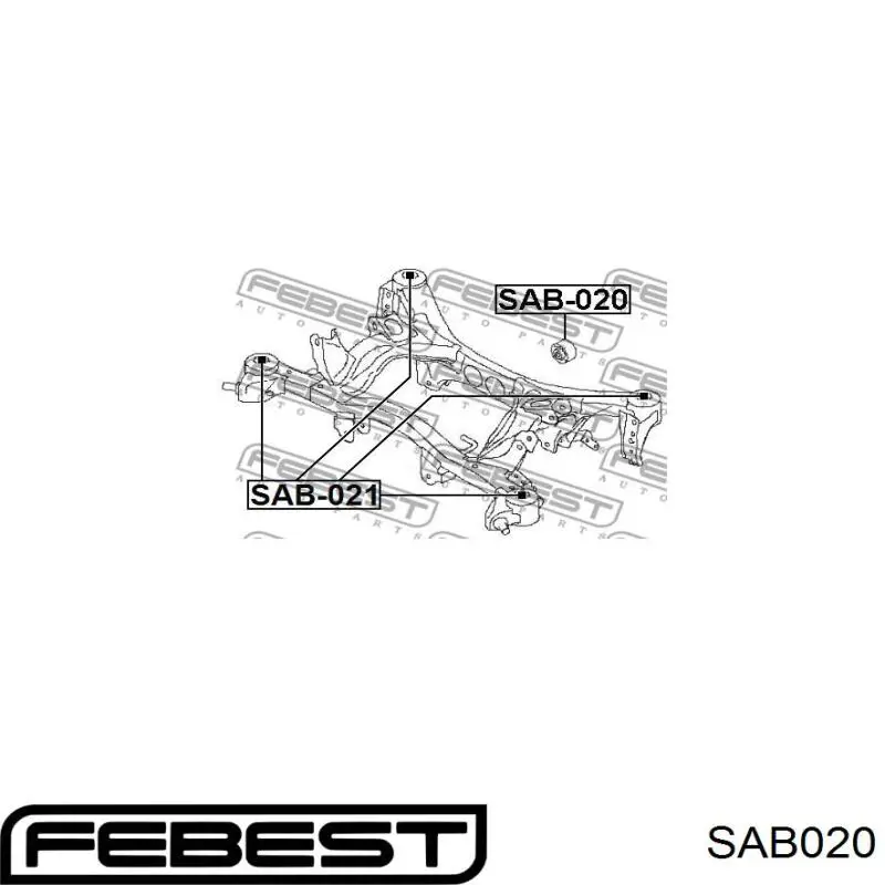 Сайлентблок задньої балки SAB020 Febest