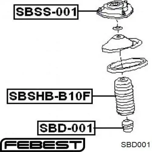 Буфер-відбійник амортизатора переднього на Subaru Legacy (BD, BG)
